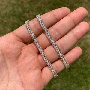 14k Gold Plated Baguette Tennis Bracelet 4mm Men’s Women’s Premium